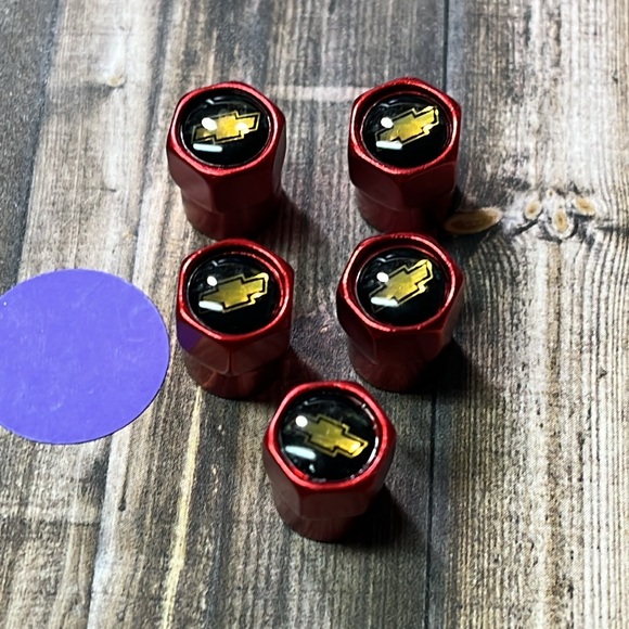 5for$10 Red Chevrolet Tire Valve Stem Caps - Car and Tire Accessory NWT - Picture 4 of 4